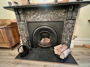 Fireplace in dining room - click for photo gallery